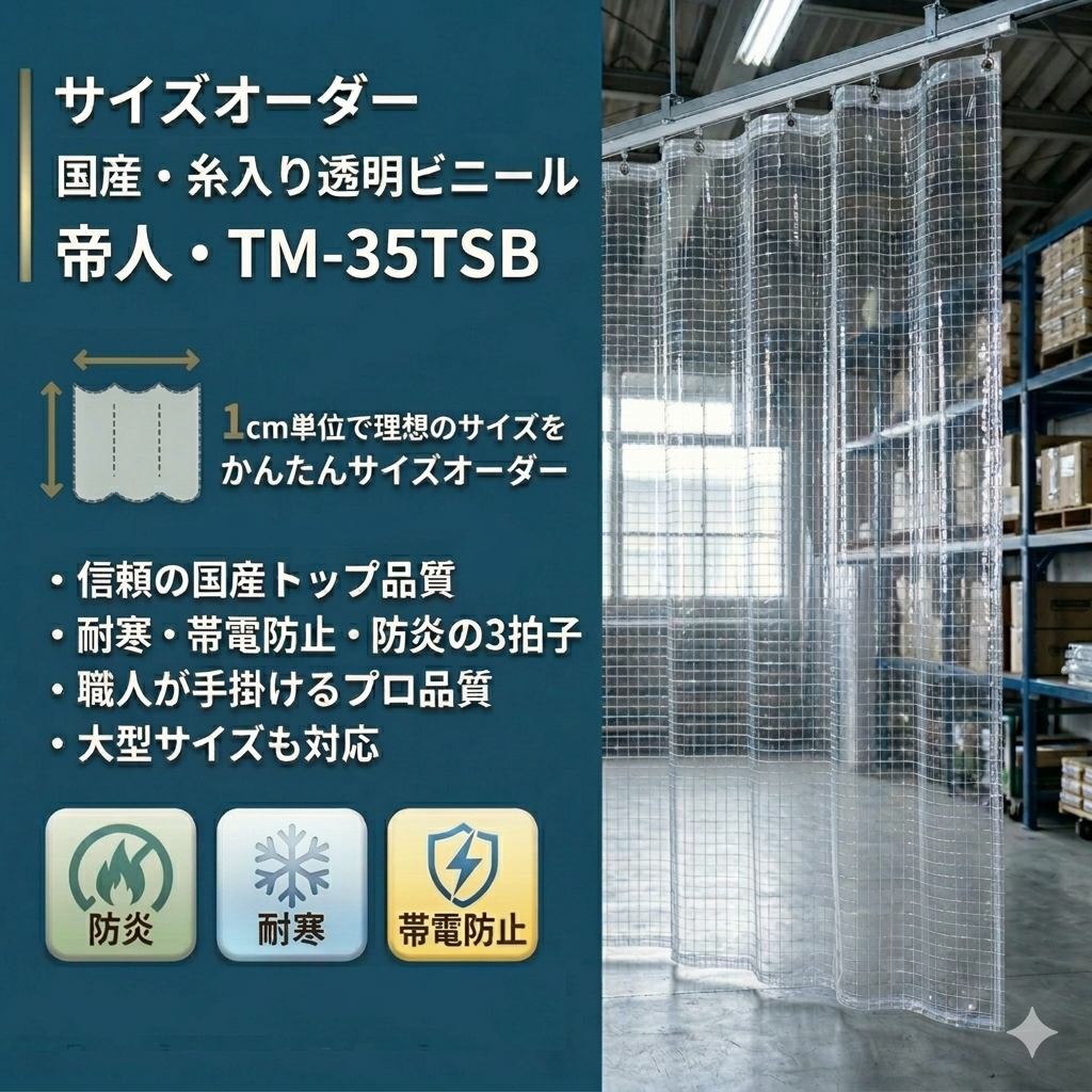 【サイズオーダー】高強度糸入り透明ビニール サニーメイト2