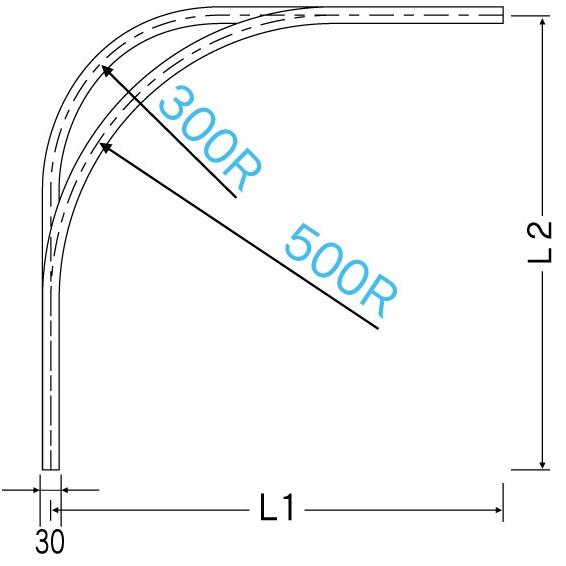 D30アルミカーブレール 800×800×500R 12L02-AS