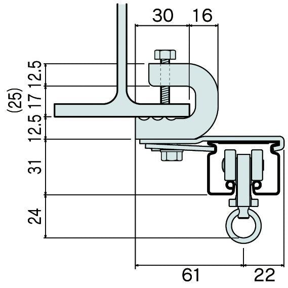 D40クリップ付天井ブラケット AWタイプ 15Y17